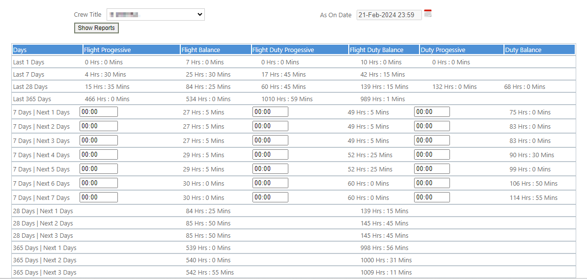 Flight Planning screen
